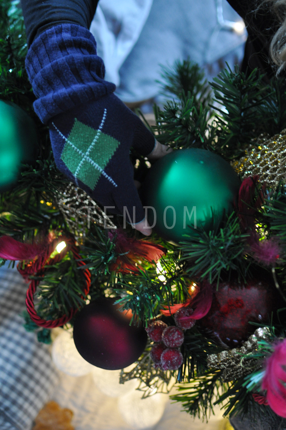 girlanda ze światełkami Green & Gold & Red Christmas, dł.1,6m