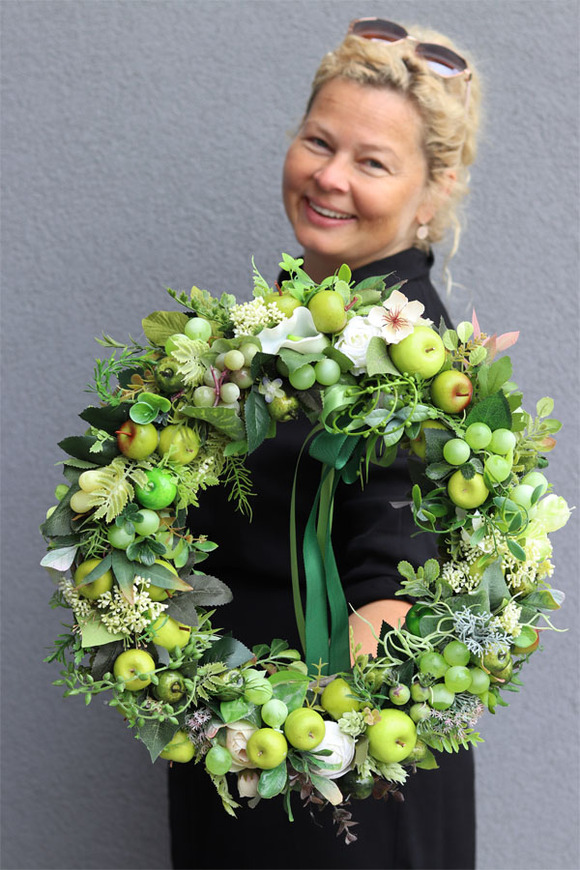 Apple Time, jesienny wianek z owocami, śr.45cm