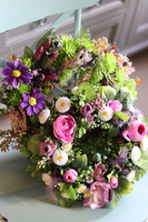 Green Love, barwny wianek na drzwi z sukulentami, śr.37cm