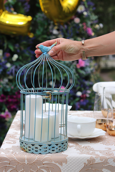 Garden Candle, dekoracyjna klatka ze świecami, wym.20.5x20.5x32cm