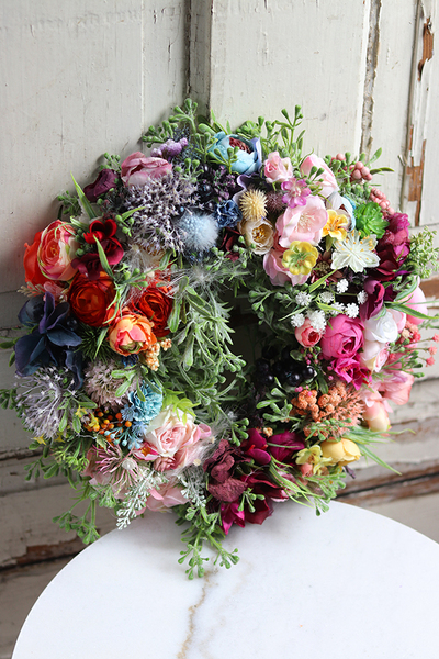 barwny wianek kwiatowy, Gerto, śr.30cm