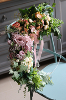 atrakcyjny wianek na drzwi na obręczy, Subtelle Spring, śr.56cm   