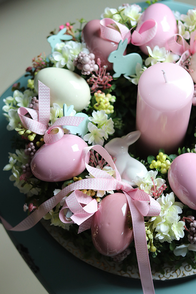 Alicja, wielkanocny stroik ze świecą, śr.33cm