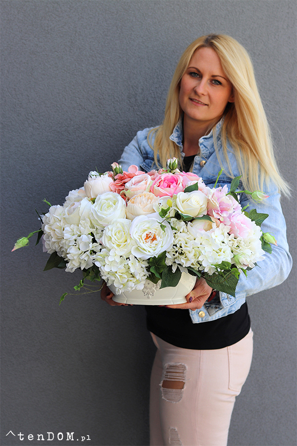 dwustronna kompozycja kwiatowa, Queen Bella, wym.35x52cm