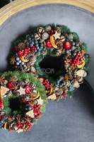 dekoracyjny wianek / stroik Wigilia, śr.28cm 