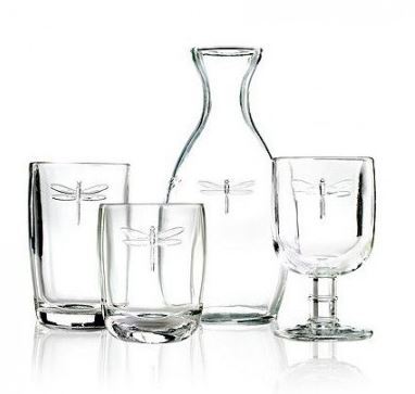 OD RĘKI Libellules 6 białych szklanek long drink La Rochere wys.13cm 