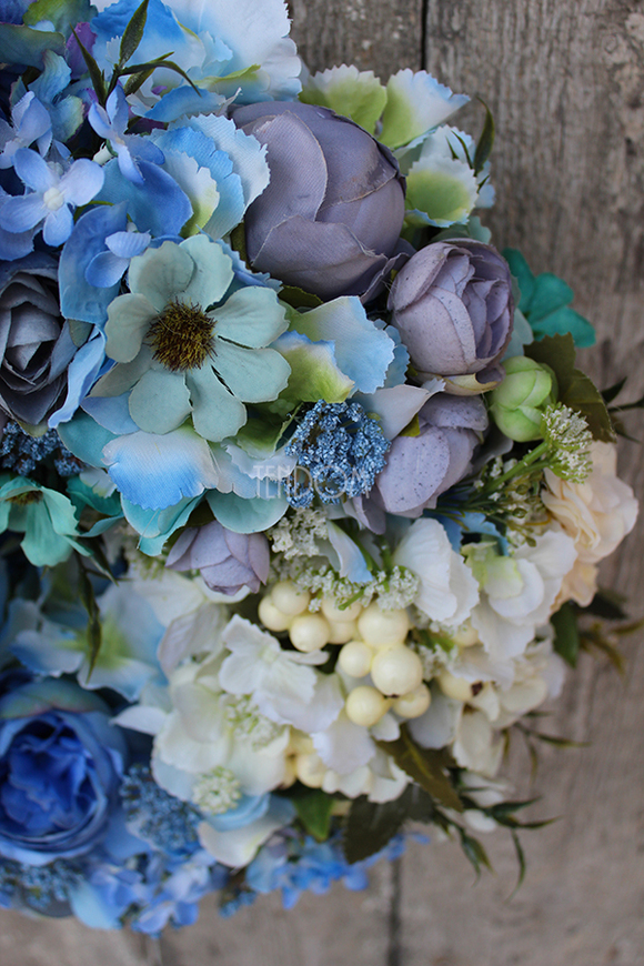 Blue Meadow, dekoracja / wianek na drzwi, śr.33cm