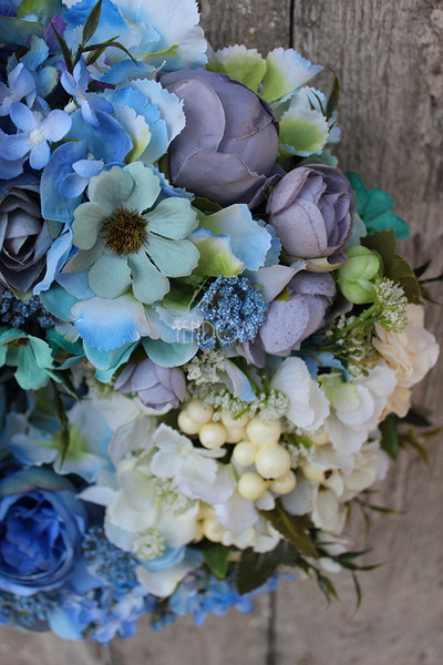 Blue Meadow, dekoracja / wianek na drzwi, śr.33cm