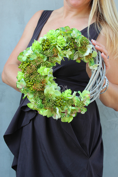 Green Mantra, efektowny wianek na drzwi, śr.28cm