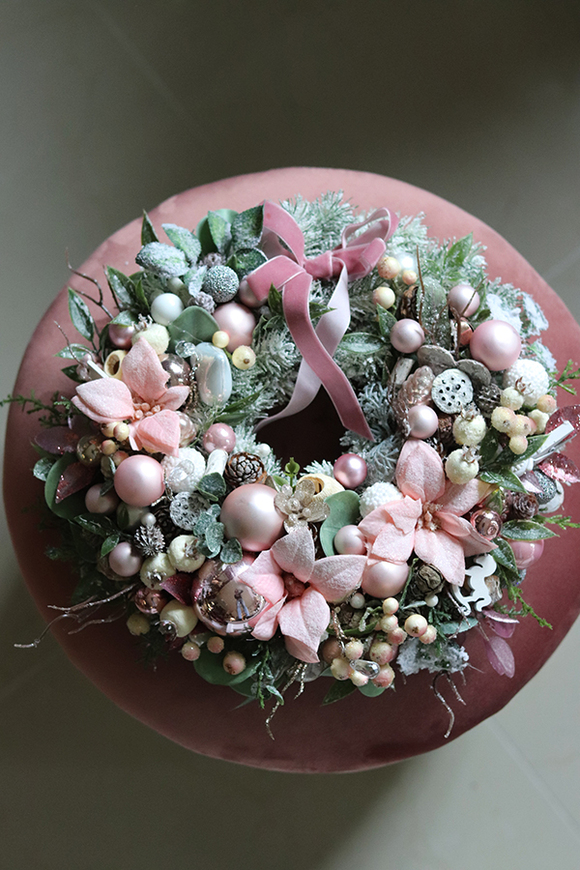 Pudrova Gwiazdka, świąteczny wianek/stroik, śr.30cm 