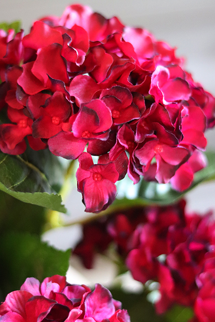 doniczkowa hortensja Ciemnoróżowa, wysokiej jakości sztuczne kwiaty, wys.40cm