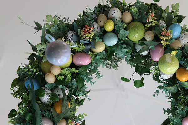 Easter Pastel, podwieszany wianek wielkanocny, śr.80cm