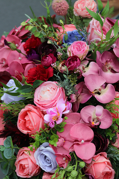 dekoracja / wiązanka nagrobna Storczyki, dł.88cm