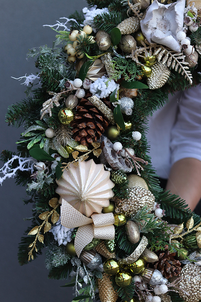 bożonarodzeniowy wianek do podwieszenia, Crista 2, śr.68cm 