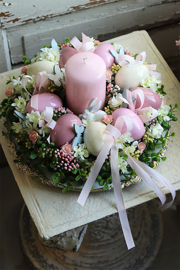 Alicja, wielkanocny stroik ze świecą, śr.33cm