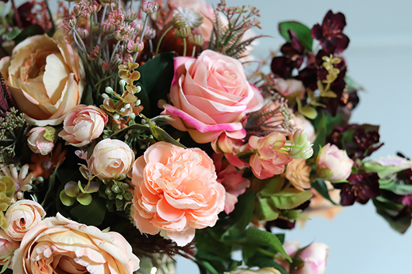 barwna kompozycja w złotej donicy, Galicja 2, wym.40x52cm