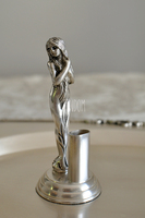 Belladonna, posrebrzany pojemnik na wykałaczki,  wys.12cm