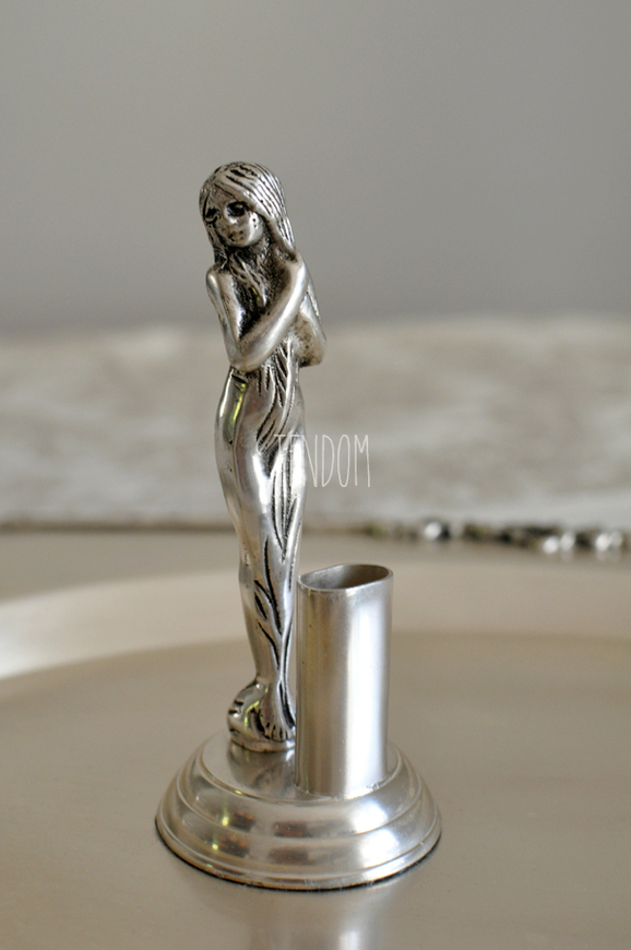 Belladonna, posrebrzany pojemnik na wykałaczki,  wys.12cm