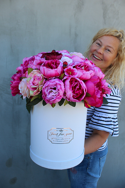 bukiet Flowerbox / kompozycja Energia Lata New, wys.48cm