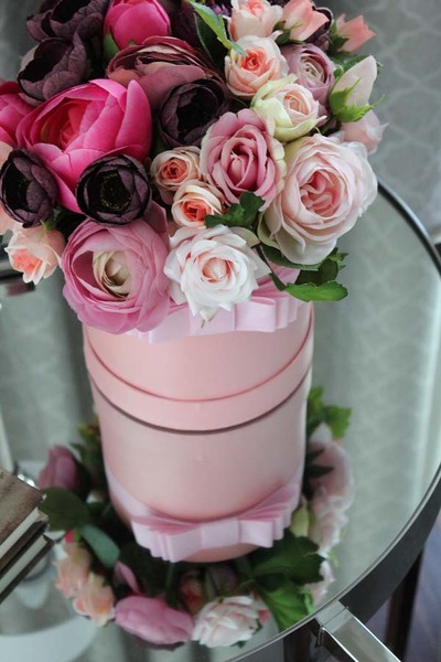 flowerbox Julia, kompozycja kwiatowa / bukiet, wys.27cm