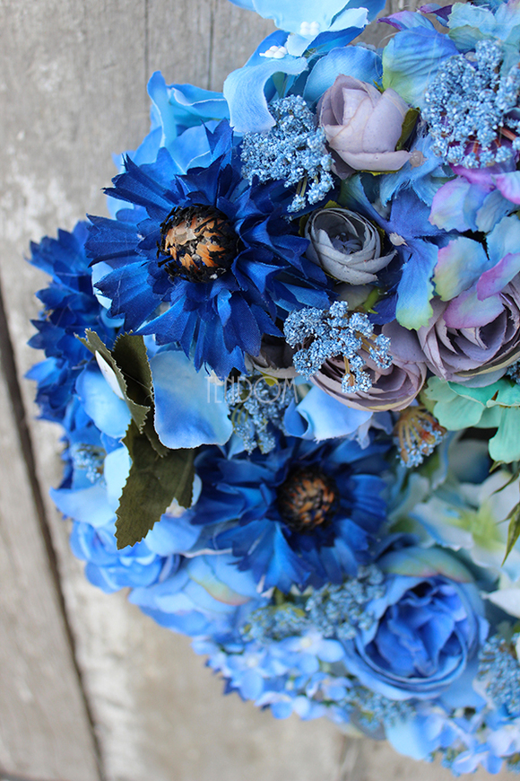 Blue Meadow, dekoracja / wianek na drzwi, śr.33cm