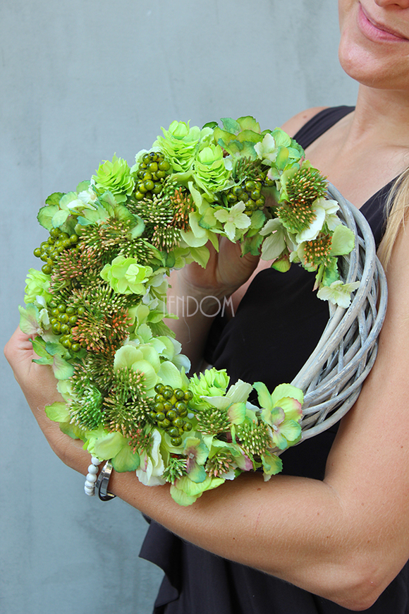 Green Mantra, efektowny wianek na drzwi, śr.28cm