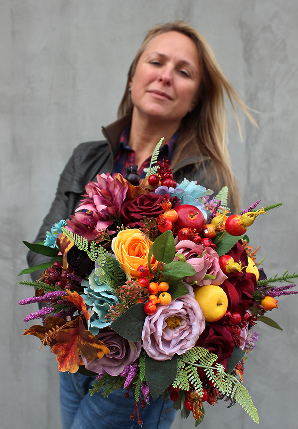 bogaty jesienny kosz Melancholia wys.31cm 