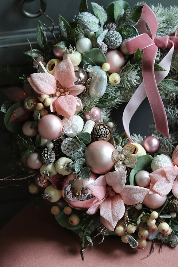 Pudrova Gwiazdka, świąteczny wianek/stroik, śr.30cm 