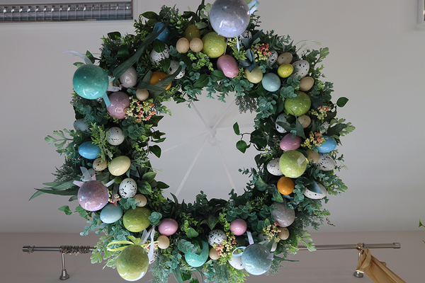 Easter Pastel, podwieszany wianek wielkanocny, śr.80cm