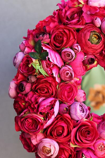 bardzo bogaty wianek na drzwi, Tivoli, śr.45cm