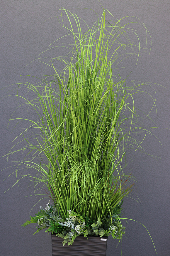 Anna Modern Grey, kompozycja z traw w dłutowanej donicy, wys.160cm 