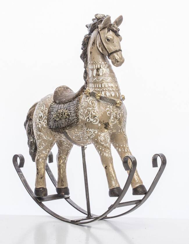 OD RĘKI Childhood Dreams, figurka świąteczna, koń na biegunach B, wym.23x23x6cm