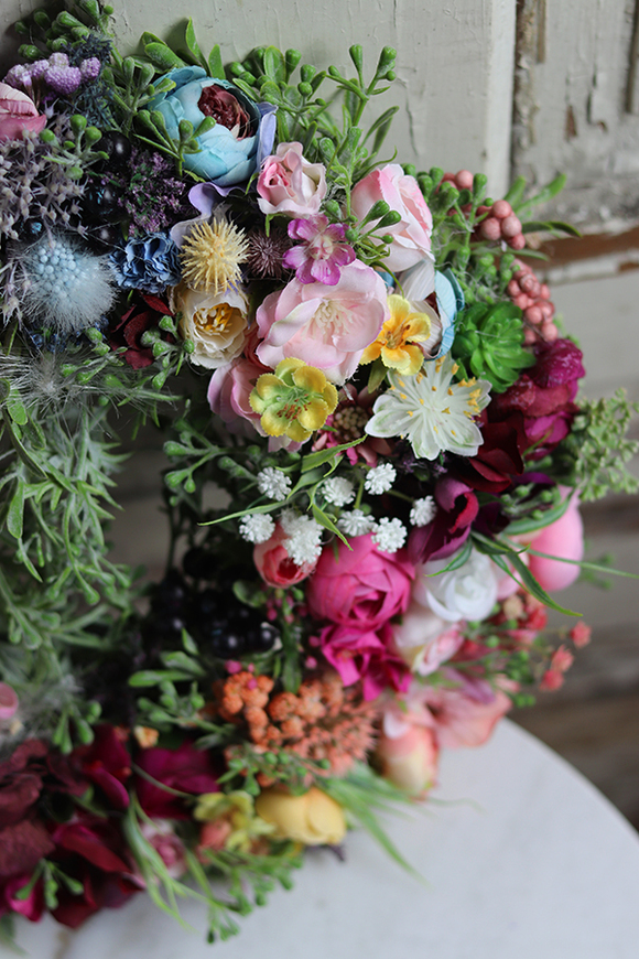 barwny wianek kwiatowy, Gerto, śr.30cm