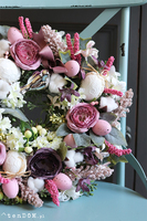 dekoracyjny wianek na drzwi, Wiosenne Trele, śr.32cm