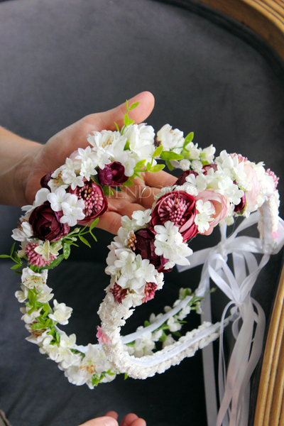 wianek na głowę Burgund, rozmiar uniwersalny