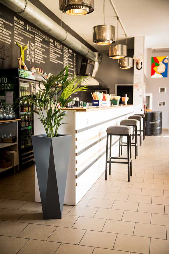 Rossa donica antracyt z wewnętrzną półką 45x90cm