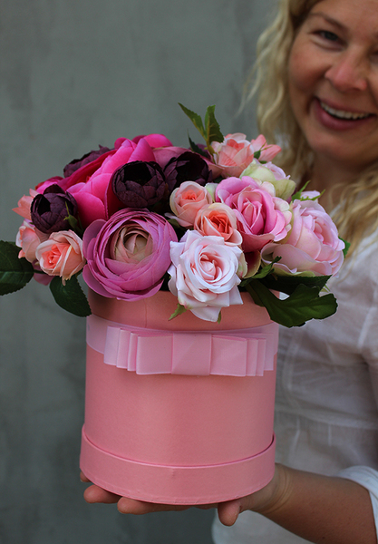 flowerbox Julia, kompozycja kwiatowa / bukiet, wys.27cm