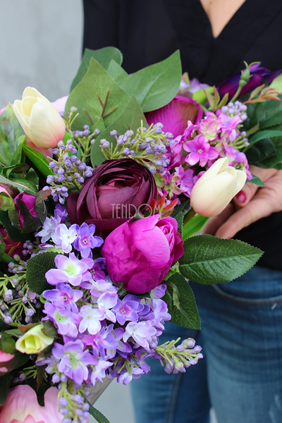 Violet Exclusive kompozycja kwiatowa / bukiet, wys.23cm, szer.65cm