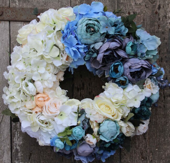 dekoracyjny wianek Caryca Blue Big, śr.43cm