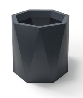 Ceres, geometryczna donica, antracyt, wys.50xśr.57cm