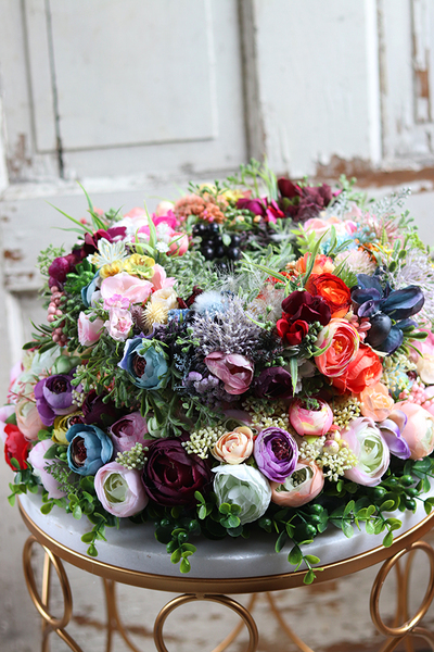 barwny wianek kwiatowy, Gerto, śr.30cm