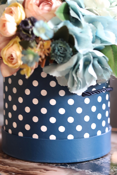 Flamenco New, piękny flowerbox w groszki, wys.34cm 