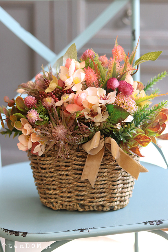 ciepły kosz pełen kwiatów, Yvena, wym.27x26x24cm 