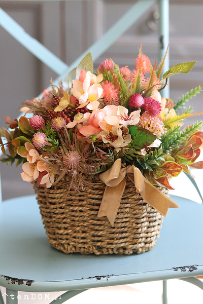 ciepły kosz pełen kwiatów, Yvena, wym.27x26x24cm 