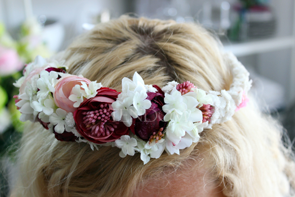 wianek na głowę Burgund, rozmiar uniwersalny