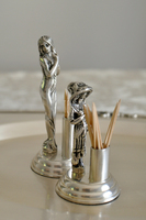 Belladonna, posrebrzany pojemnik na wykałaczki,  wys.12cm