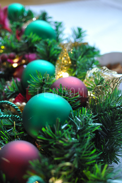 girlanda ze światełkami Green & Gold & Red Christmas, dł.1,6m