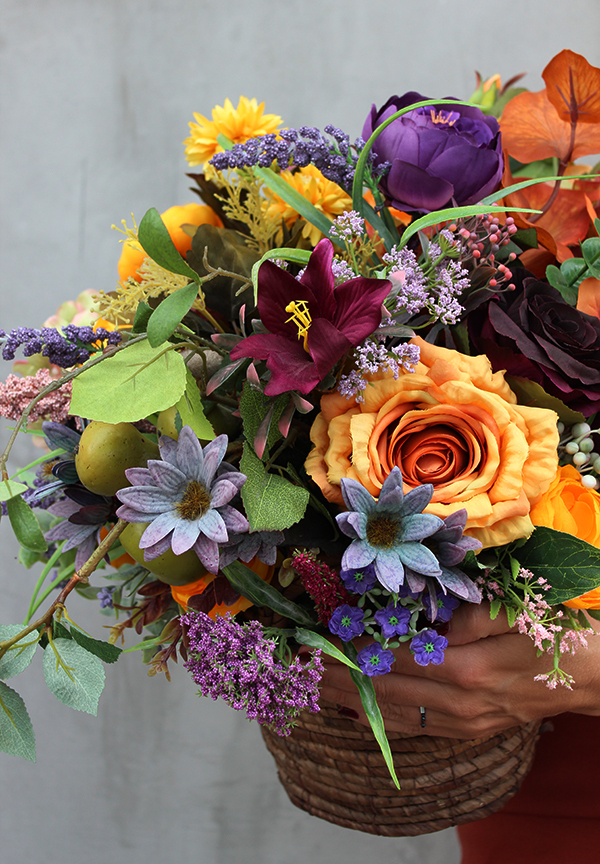 barwny kosz Jesienna Zorza, wym.64x44x44cm 