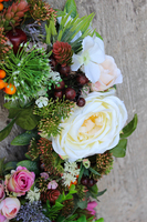 bardzo efektowny wianek Biały Kwiat, śr.38cm 