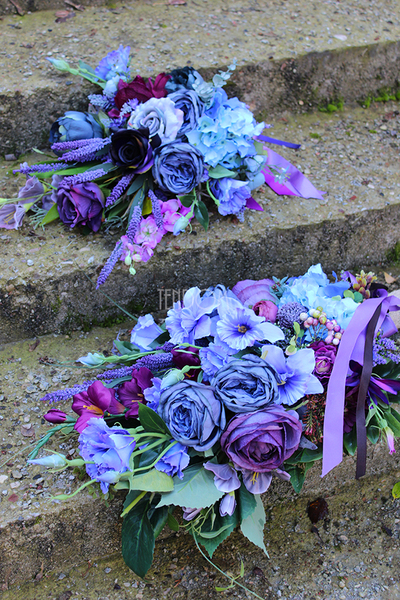 dekoracja nagrobna + bukiet Lukrecja Premium komplet, wym.90cm 